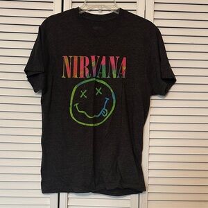 Nirvana Graphic Tee with Smiley Face